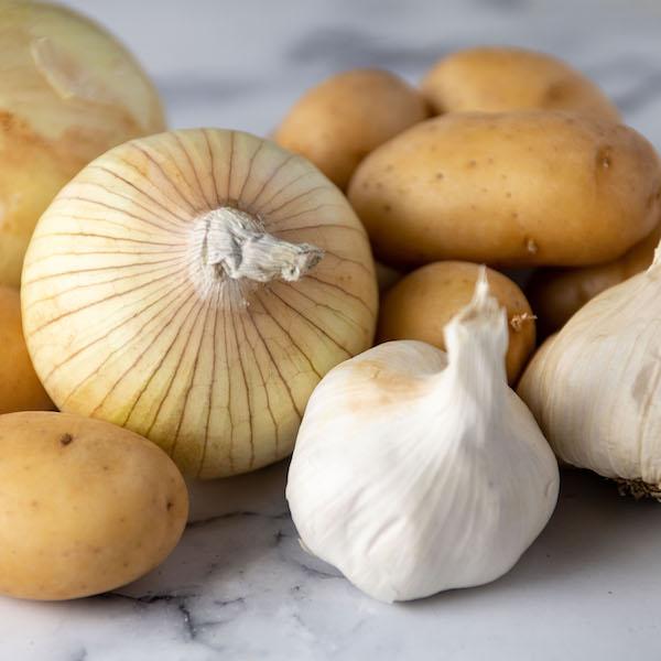 Garlic, Onions and Potatoes